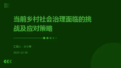 当前乡村社会治理面临的挑战及应对策略