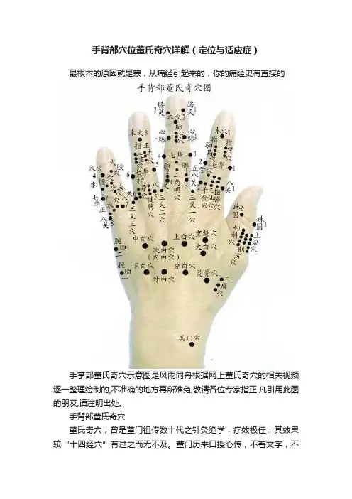手背部穴位董氏奇穴详解（定位与适应症）