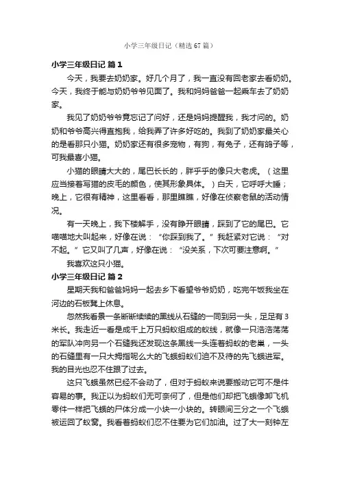 小学三年级日记（精选67篇）