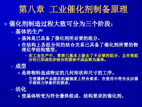 工业催化--第八章 工业催化剂制备原理