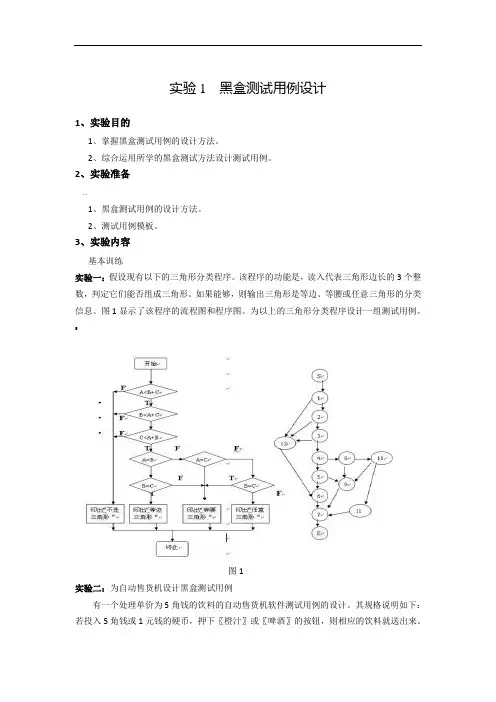 实验黑盒测试用例设计