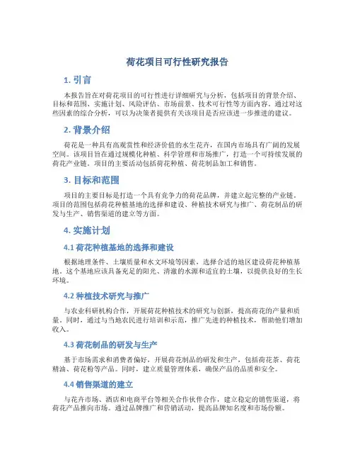 荷花项目可行性研究报告