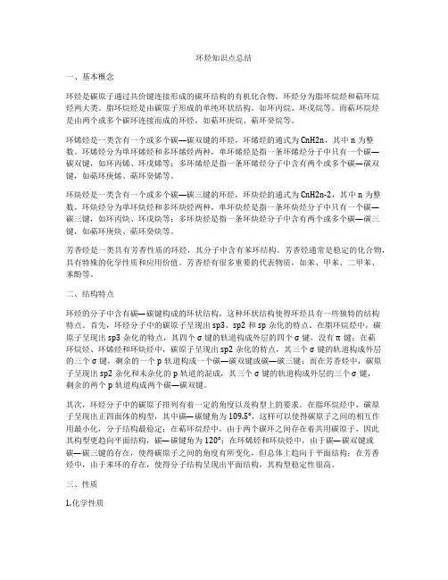 环烃知识点总结