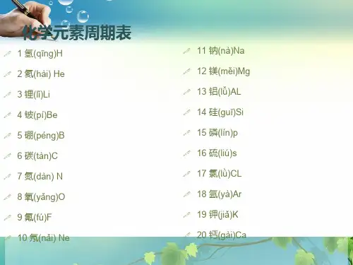 初中化学元素周期表 PPT课件 图文