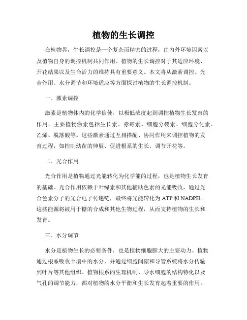 植物的生长调控