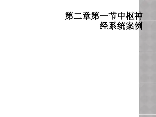 第二章第一节中枢神经系统案例