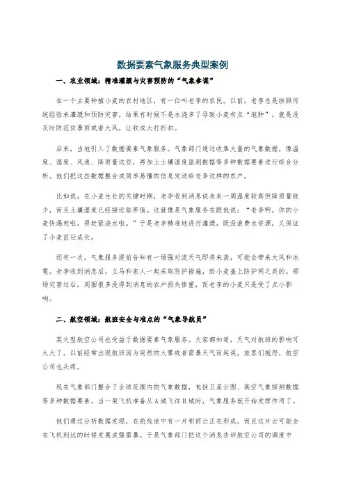 数据要素气象服务典型案例