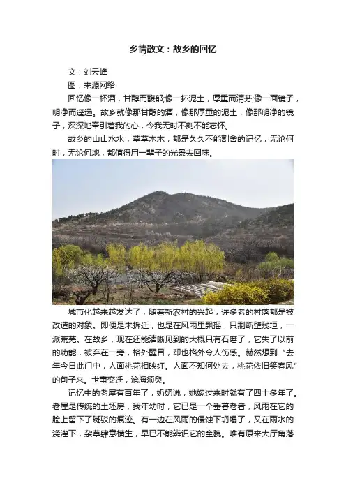乡情散文：故乡的回忆