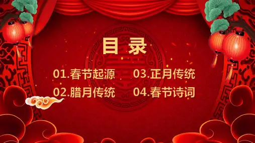春节习俗介绍ppt模板课件