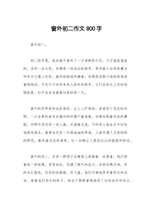 窗外初二作文800字