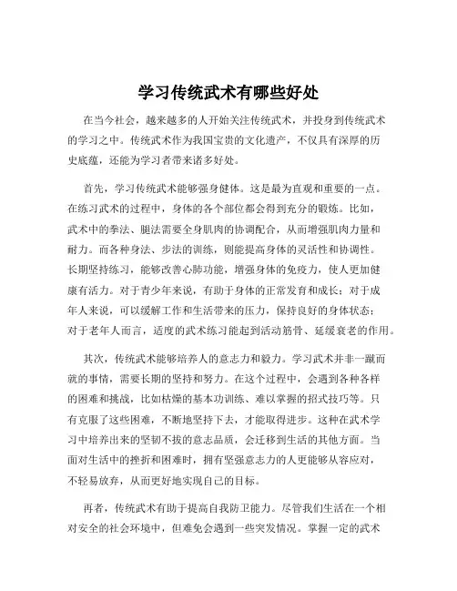 学习传统武术有哪些好处