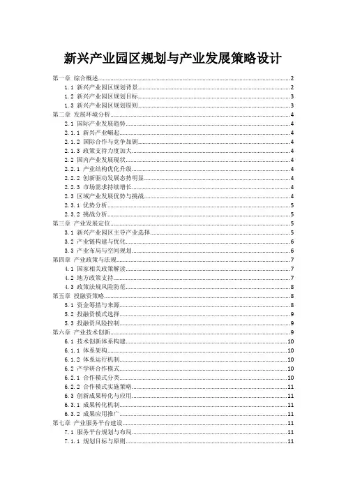 新兴产业园区规划与产业发展策略设计