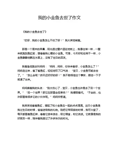 我的小金鱼去世了作文