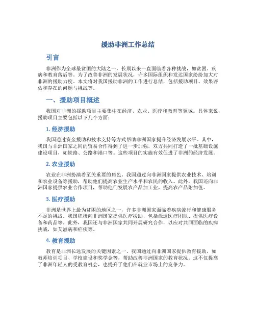 援助非洲工作总结