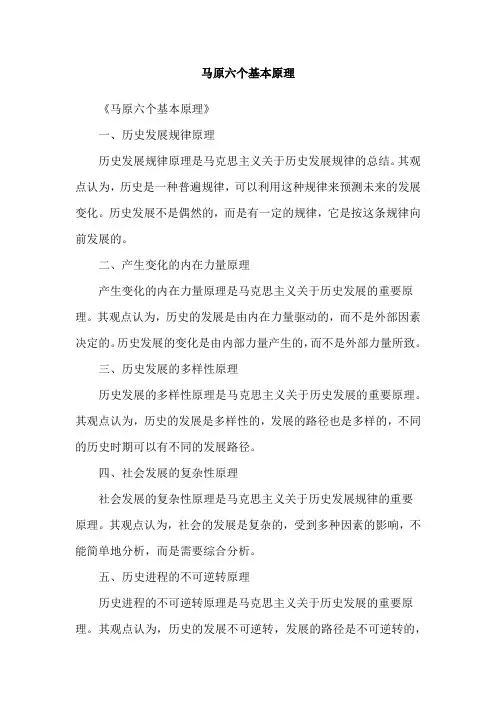 马原六个基本原理