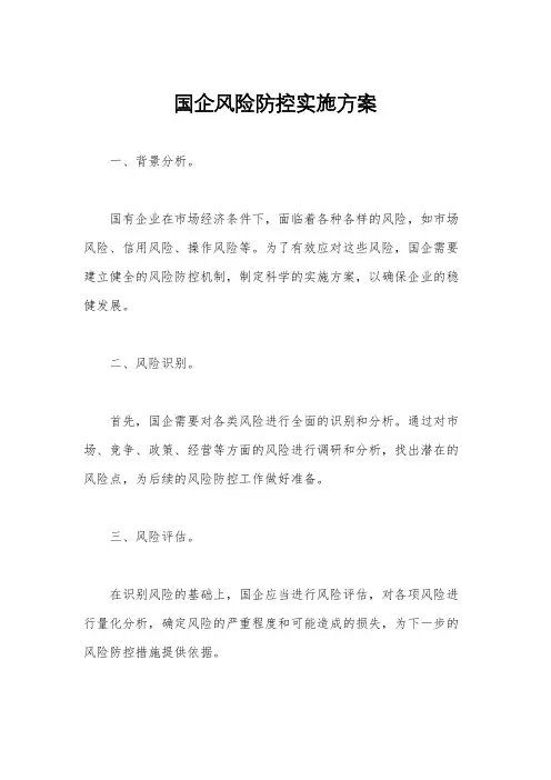 国企风险防控实施方案