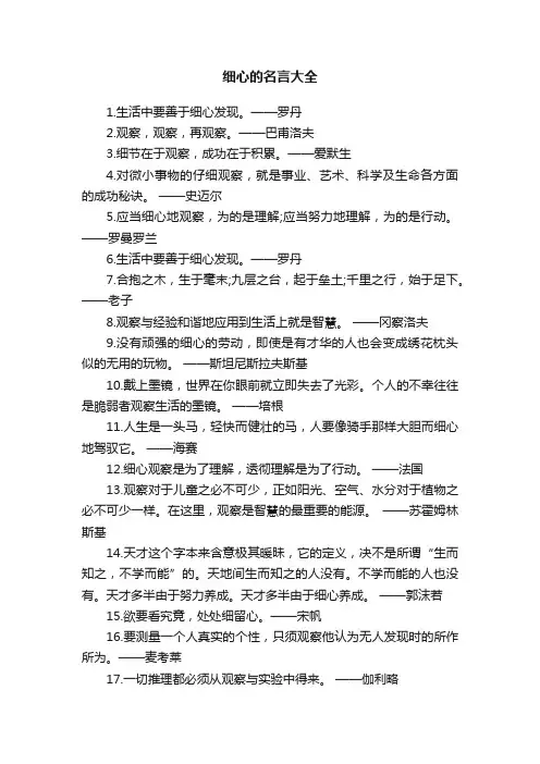 细心的名言大全
