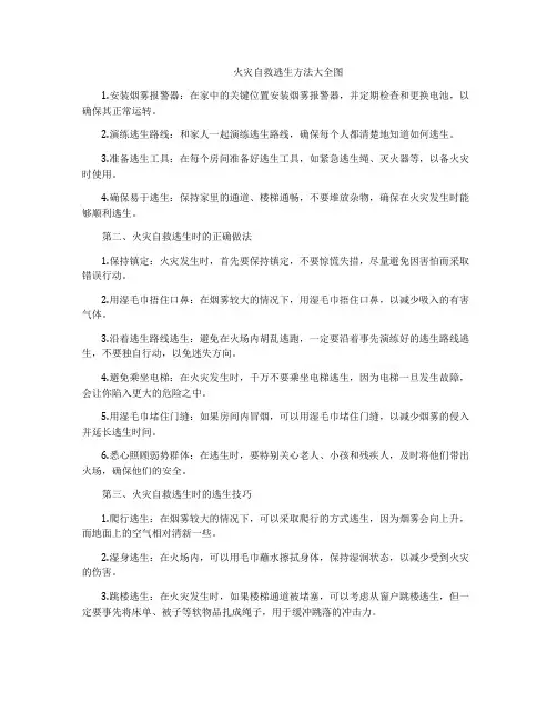 火灾自救逃生方法大全图