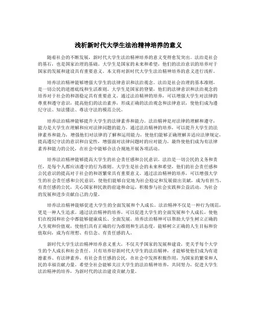 浅析新时代大学生法治精神培养的意义
