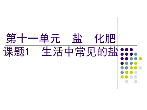 第十一单元盐化肥课题1生活中常见的盐优质课公开课一等奖课件省赛课获奖课件