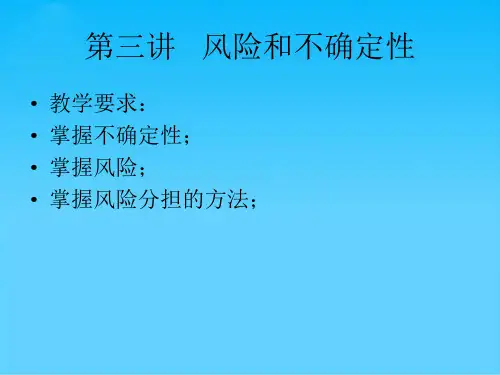 风险和不确定性培训资料(ppt 37页)
