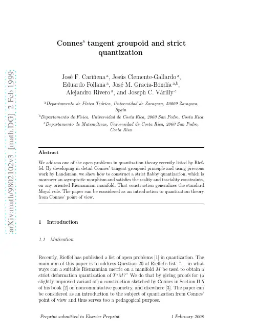 Connes' Tangent Groupoid and Strict Quantization