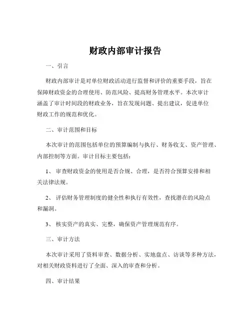 财政内部审计报告