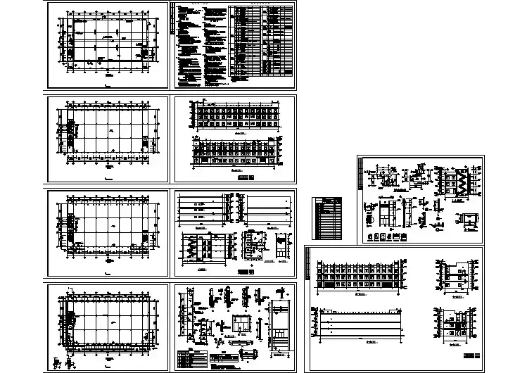 某3层框架结构海棉加工厂建筑设计cad施工图