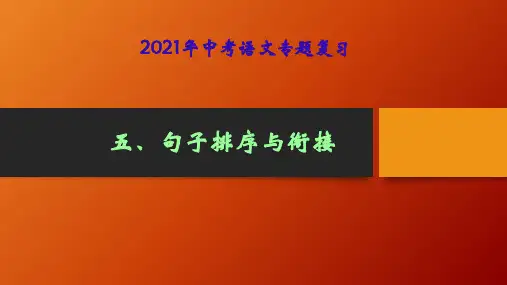 中考语文专题复习课件ppt----句子排序与衔接  课件ppt（共16张ppt）