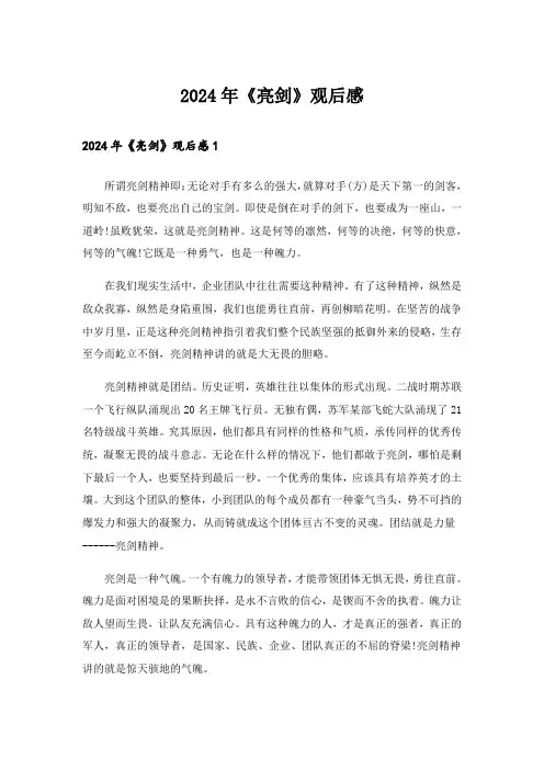 2024年《亮剑》观后感