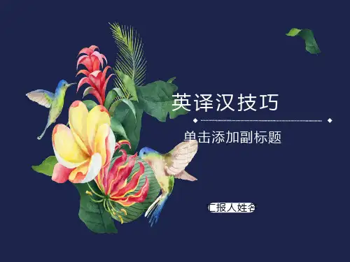 英译汉翻译技巧最新例句