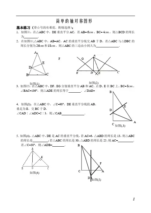 简单的轴对称的图形(综合题)