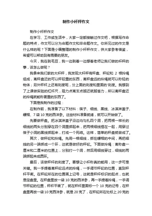 制作小杆秤作文
