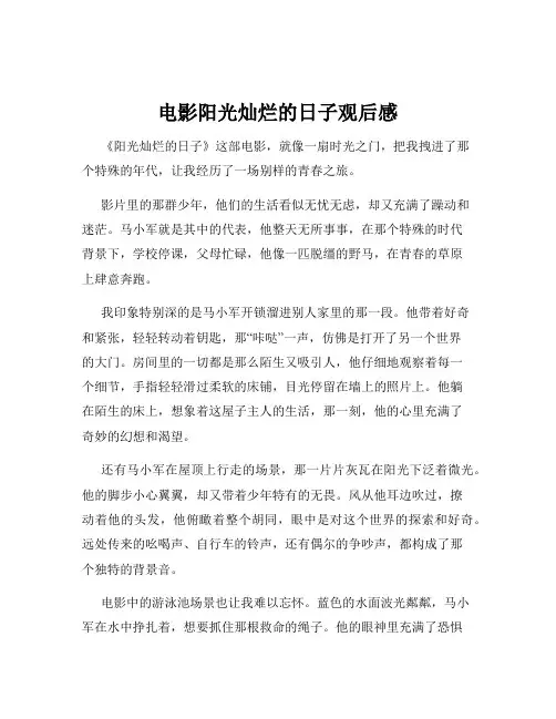 电影阳光灿烂的日子观后感