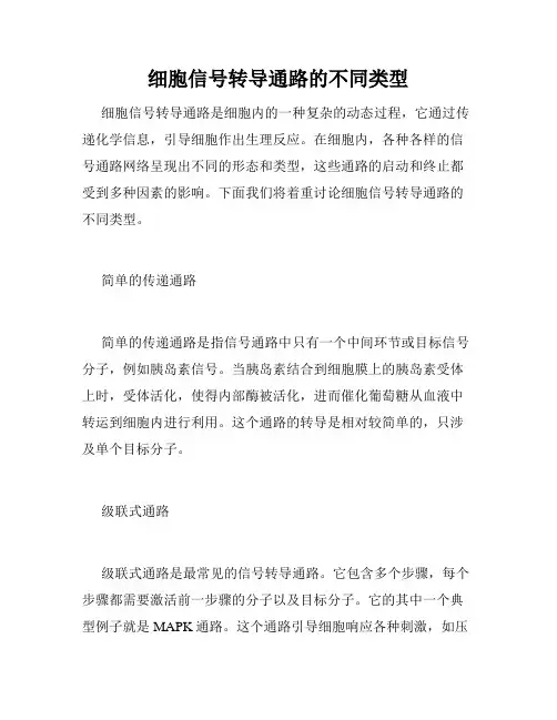 细胞信号转导通路的不同类型