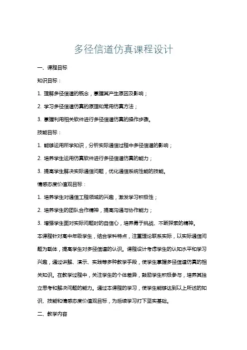 多径信道仿真课程设计