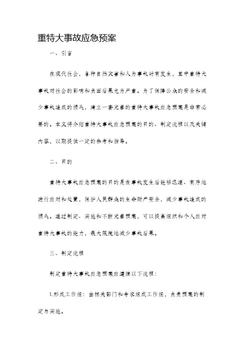 重特大事故应急预案