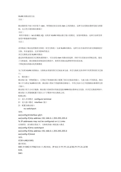 VLAN间路由的方法