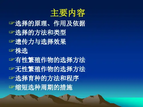选择与选择育种