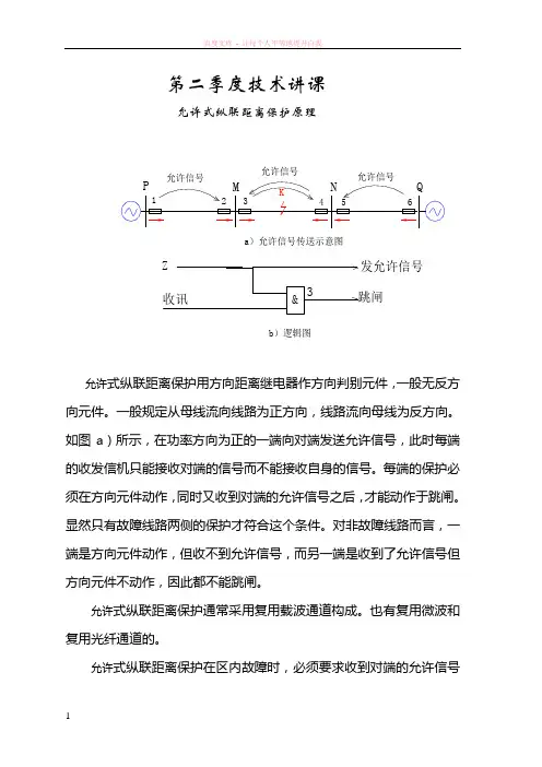☆允许式纵联距离保护原理