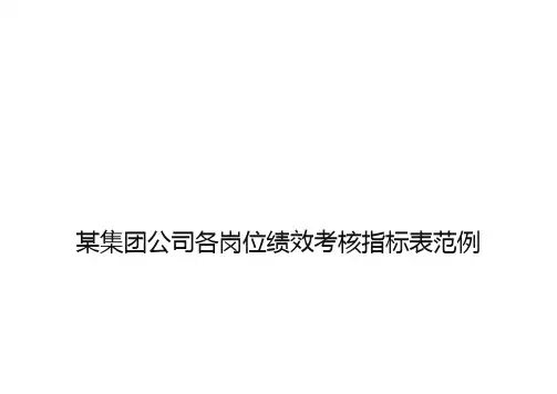 (企业管理表格)房地产公司各岗位绩效考核指标表