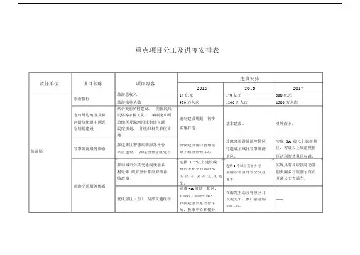 重点项目分工含进度安排表.doc
