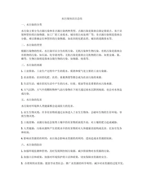 水污染知识点总结