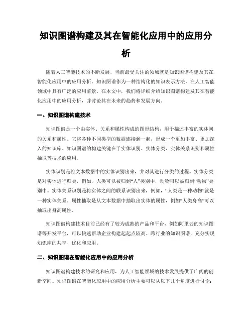 知识图谱构建及其在智能化应用中的应用分析