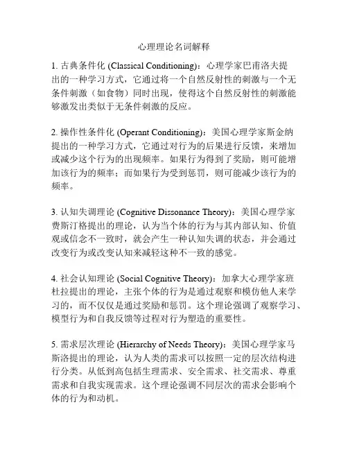 心理理论名词解释