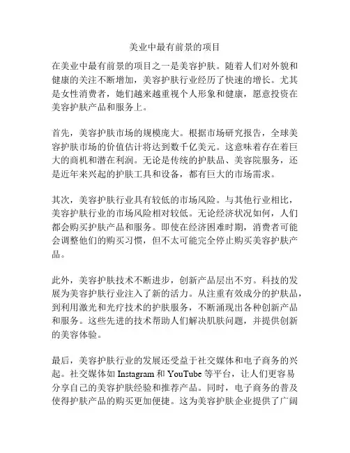 美业中最有前景的项目