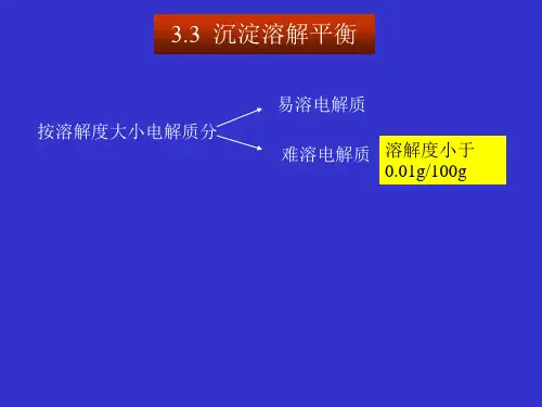 普通化学 PPT课件-第六章 沉淀溶解反应