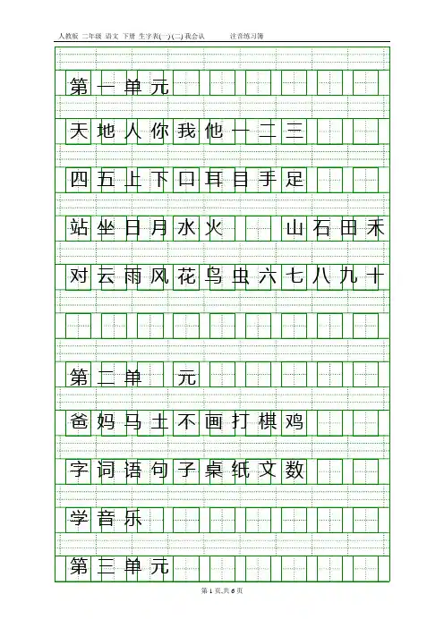 (完整版)部编本一年级上册识字表(看字写拼音)