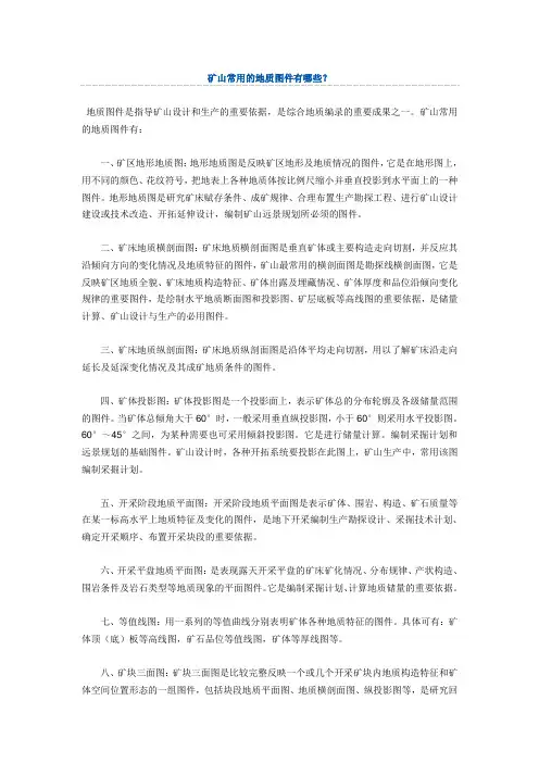 矿山常用的地质图件有哪些