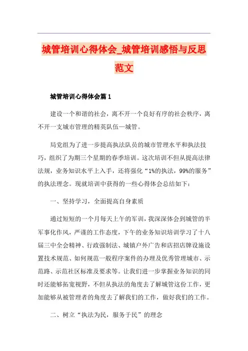 城管培训心得体会_城管培训感悟与反思范文